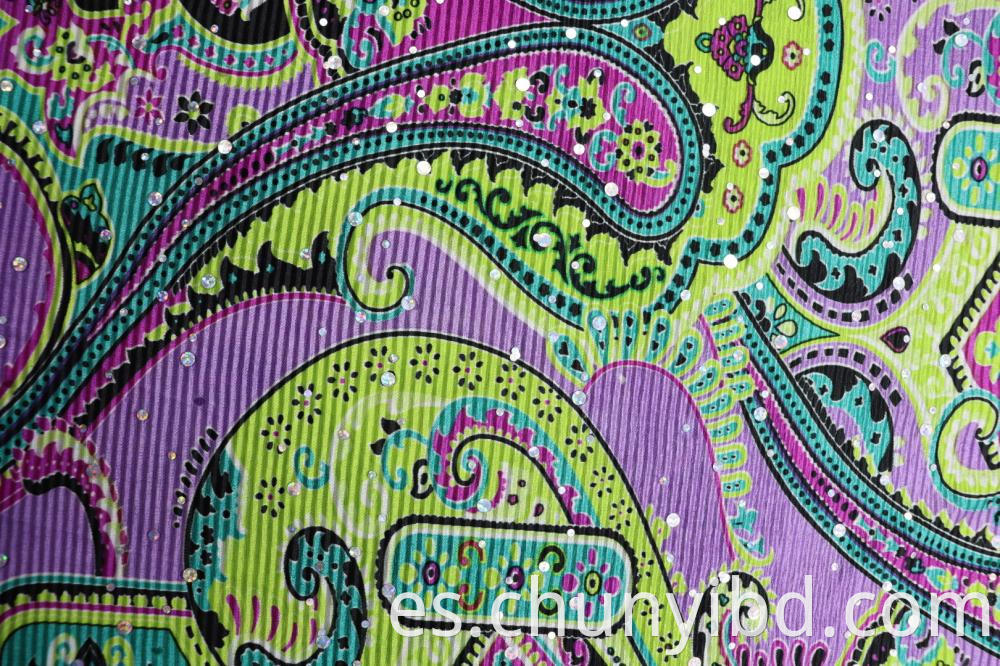 100% Polyester Print Aop Chip Crepe Fabric